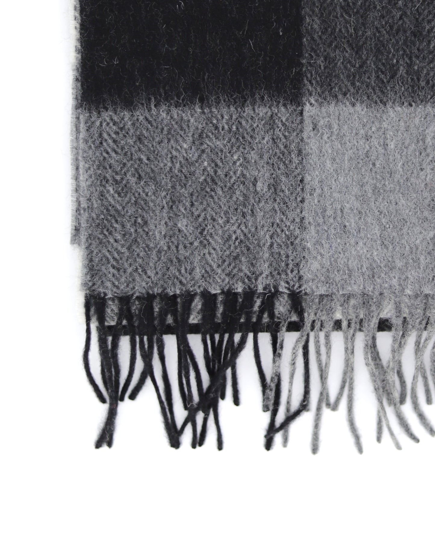 Wool Checked Scarf - Black and Gray - Scarf Designers