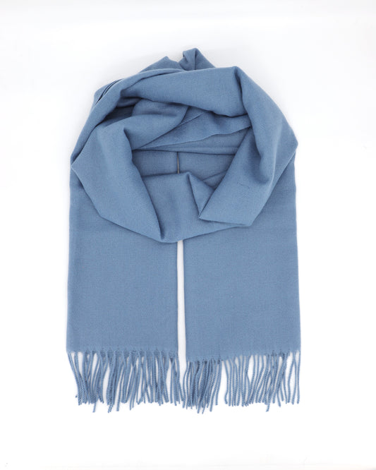 Soft Wool and Cashmere Scarf - Stone Blue - Scarf Designers