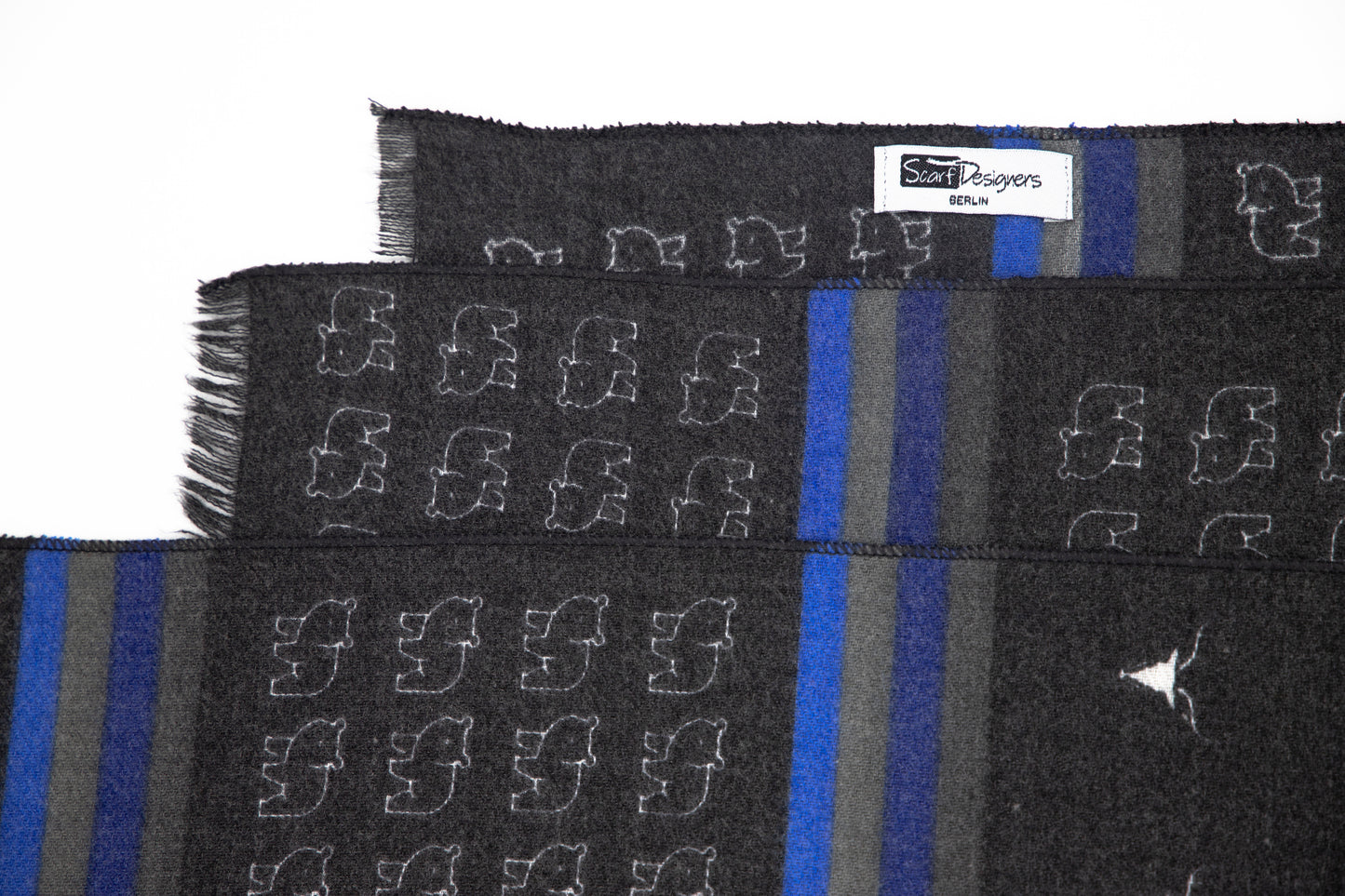 Soft Cotton Scarf for Men with Animal Print - Deep Black - Scarf Designers