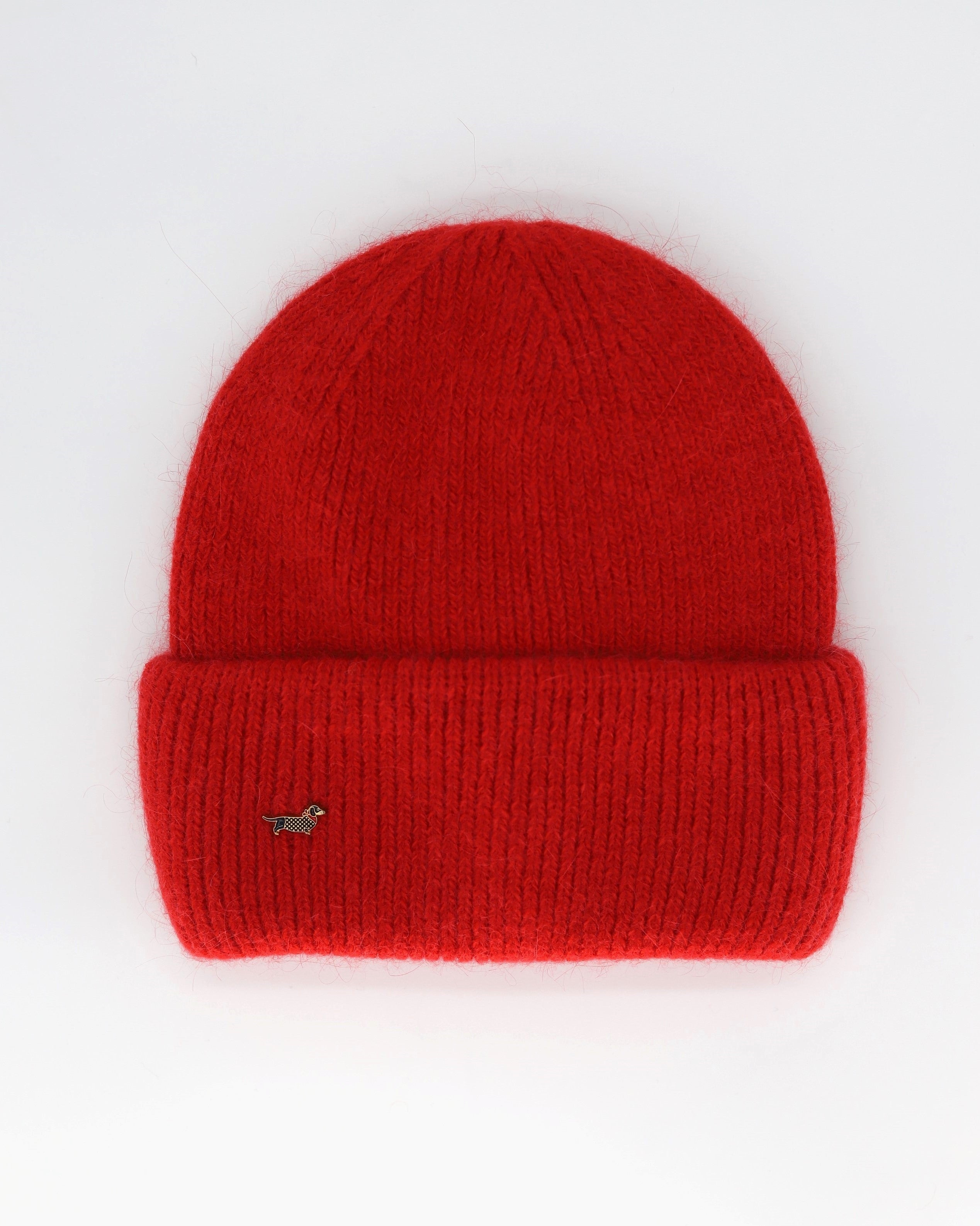Angora and Wool Hat Vivid Red