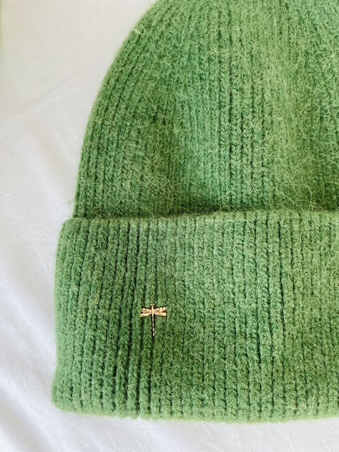 Angora and Wool Hat - Forest Green