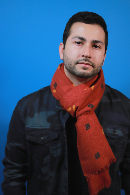 This is a warm and soft cotton scarf for men and for women in vintage style with unique patterns of pineapple and moustache made from special cotton blend that gives you a wonderful cashmere-like feeling without hurting animals. This is a completely vegan and cruelty free scarf certified by PETA and a perfect gift idea for family, friends and loved ones.